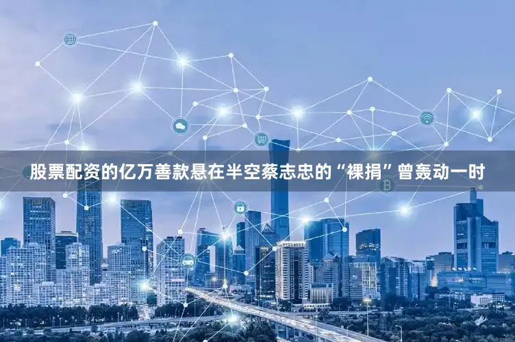 股票配资的亿万善款悬在半空蔡志忠的“裸捐”曾轰动一时